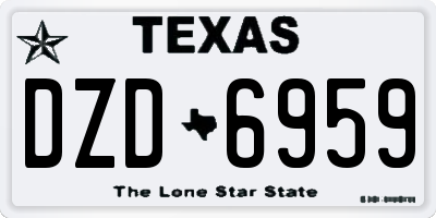 TX license plate DZD6959