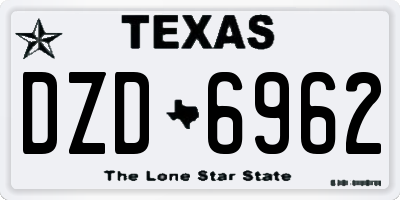 TX license plate DZD6962