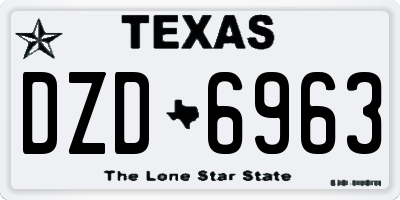 TX license plate DZD6963