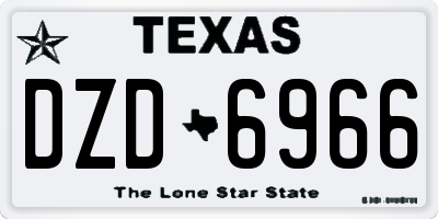 TX license plate DZD6966