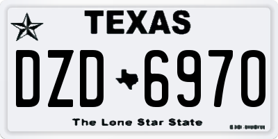 TX license plate DZD6970