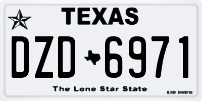 TX license plate DZD6971