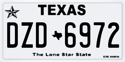 TX license plate DZD6972