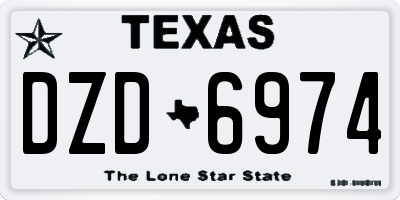 TX license plate DZD6974
