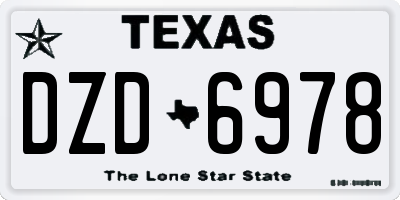 TX license plate DZD6978