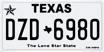 TX license plate DZD6980