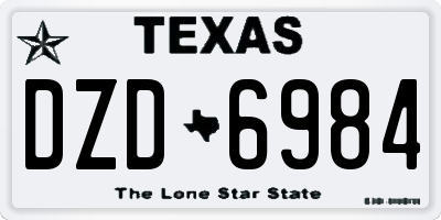 TX license plate DZD6984