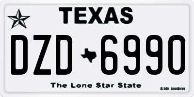 TX license plate DZD6990