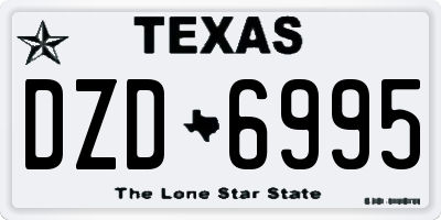 TX license plate DZD6995