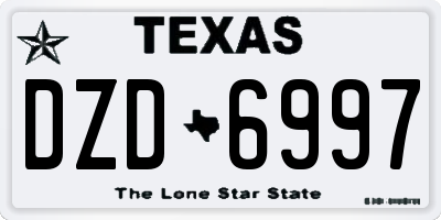 TX license plate DZD6997