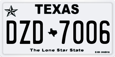 TX license plate DZD7006