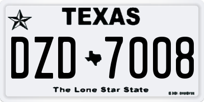 TX license plate DZD7008