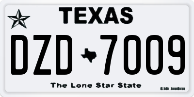 TX license plate DZD7009