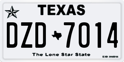 TX license plate DZD7014