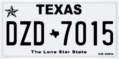 TX license plate DZD7015