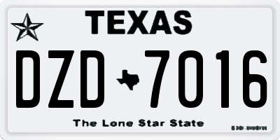 TX license plate DZD7016