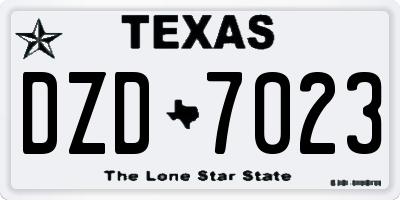 TX license plate DZD7023