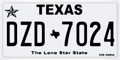 TX license plate DZD7024