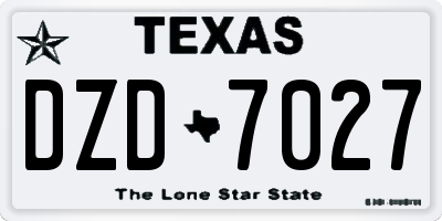 TX license plate DZD7027