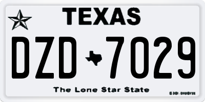 TX license plate DZD7029
