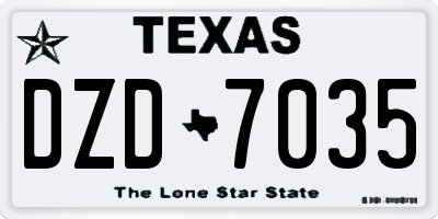 TX license plate DZD7035