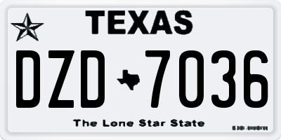 TX license plate DZD7036