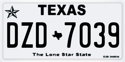 TX license plate DZD7039