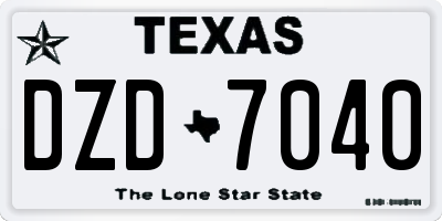TX license plate DZD7040