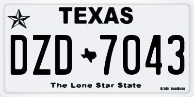 TX license plate DZD7043