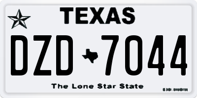TX license plate DZD7044