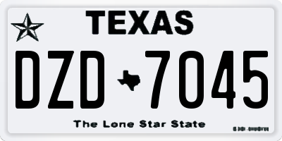 TX license plate DZD7045