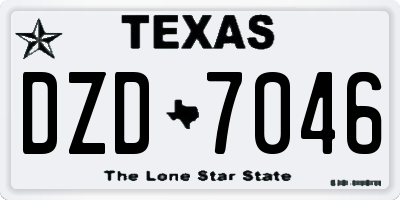 TX license plate DZD7046