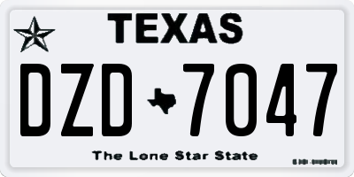 TX license plate DZD7047
