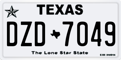 TX license plate DZD7049
