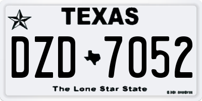 TX license plate DZD7052
