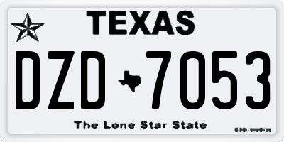 TX license plate DZD7053