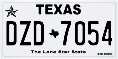TX license plate DZD7054