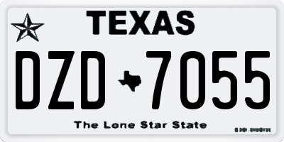 TX license plate DZD7055