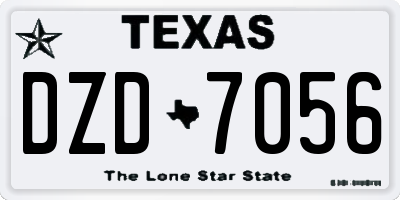 TX license plate DZD7056