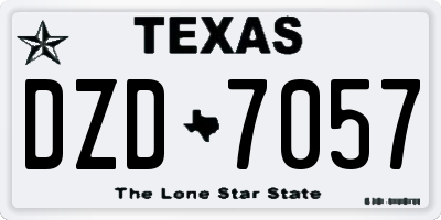 TX license plate DZD7057