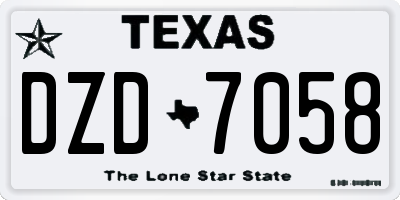 TX license plate DZD7058