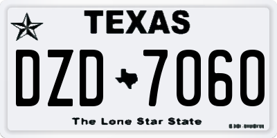TX license plate DZD7060