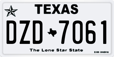 TX license plate DZD7061