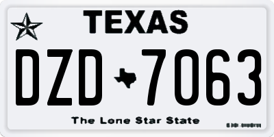 TX license plate DZD7063