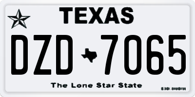 TX license plate DZD7065