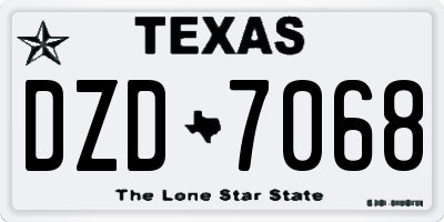 TX license plate DZD7068