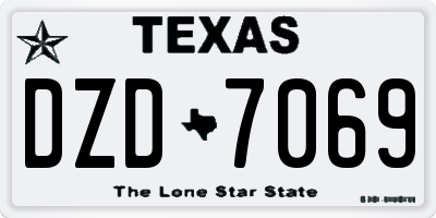 TX license plate DZD7069