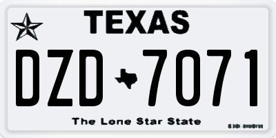 TX license plate DZD7071