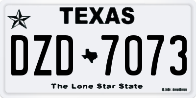 TX license plate DZD7073