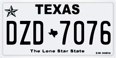 TX license plate DZD7076